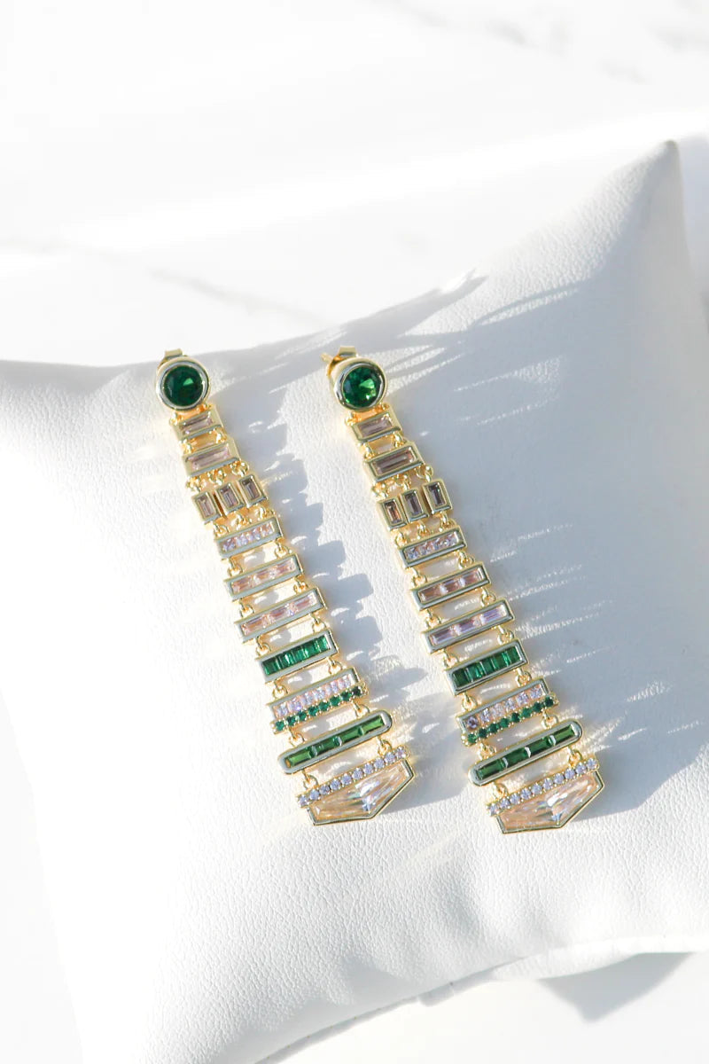 Deco Earrings in Emerald jewelry Native Gem 