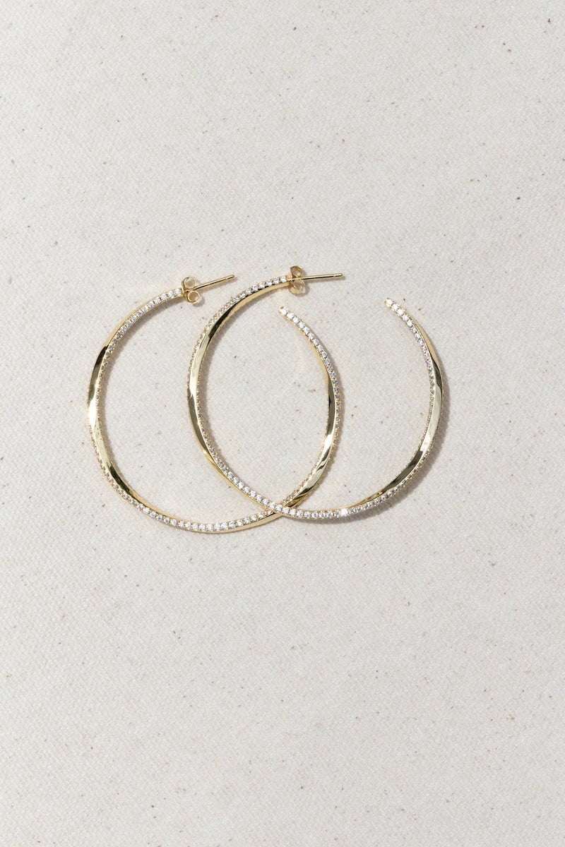 Gold Twisted Hoop Earrings jewelry Native Gem 