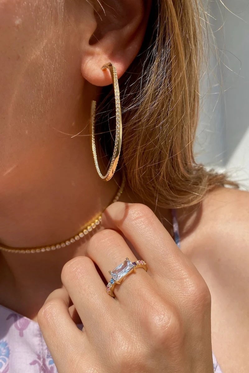 Gold Twisted Hoop Earrings jewelry Native Gem 