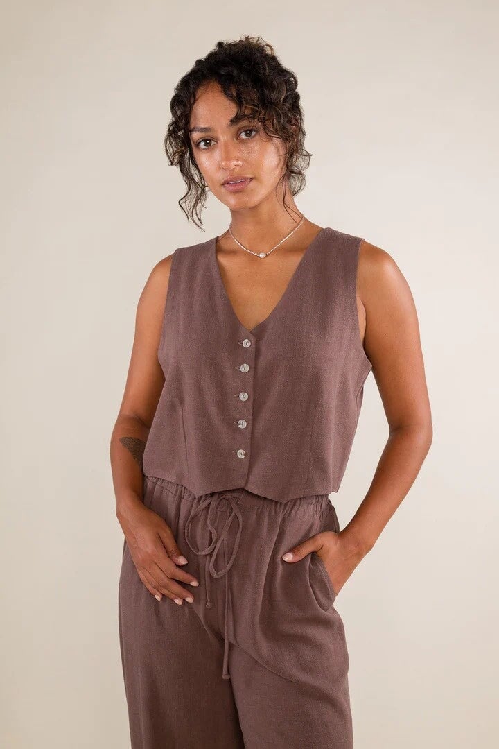 Earth Buttoned Vest General No Less Than 