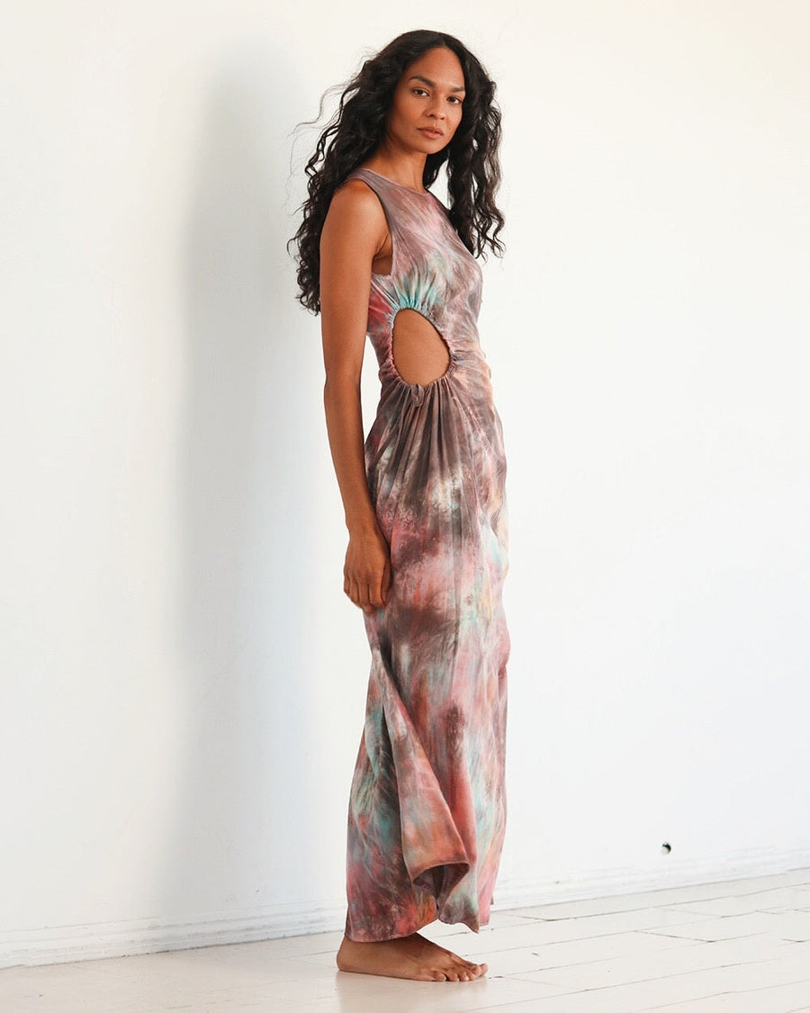 Hand Dyed Silk Side Cut Out Gown dress Haley Solar 