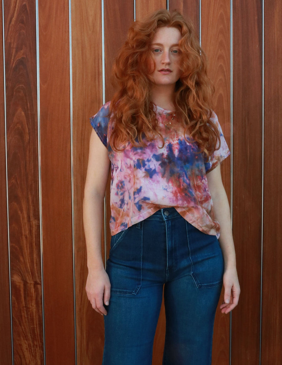 Hand Dyed Silk CDC Shell in Agate top Haley Solar 