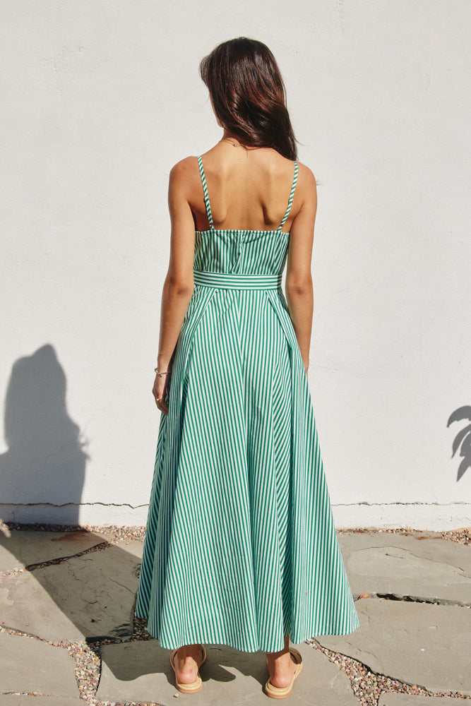 Kelly Green Striped Dress