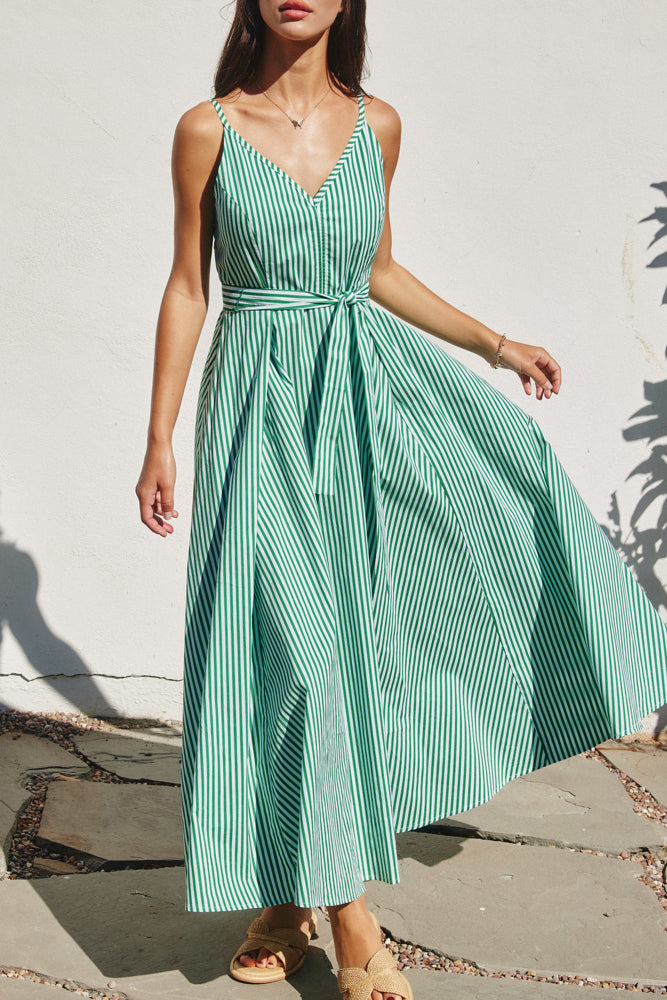 Kelly Green Striped Dress