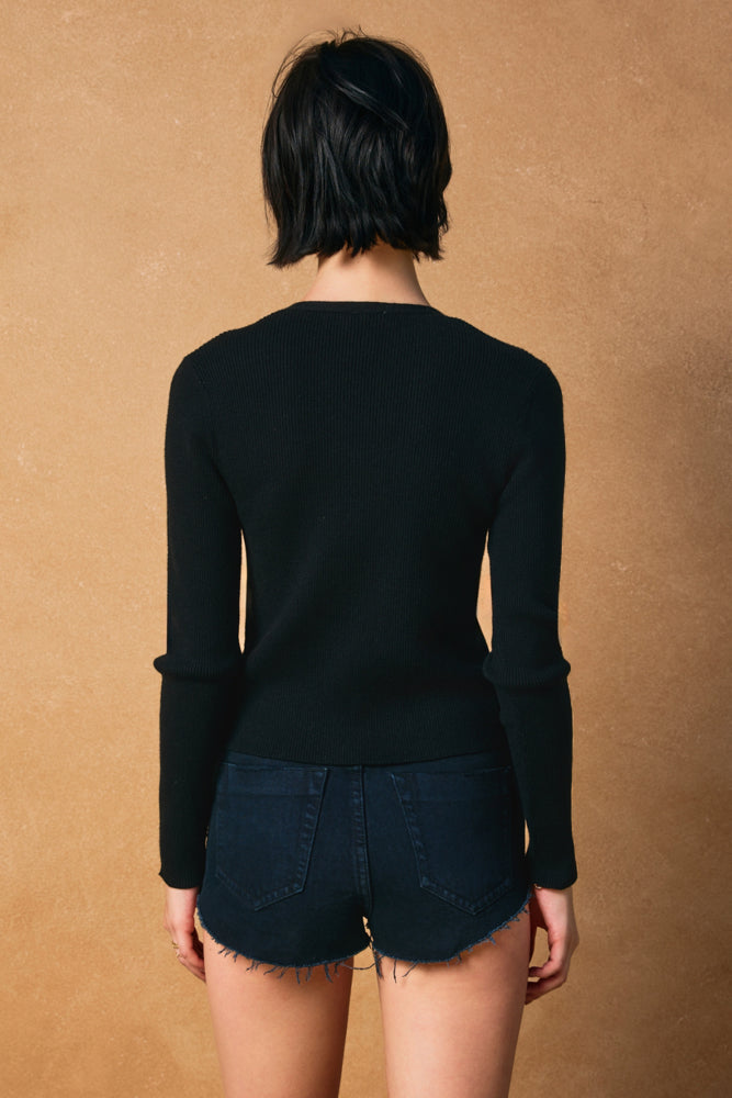 Metal Eyelet Laced Sweater