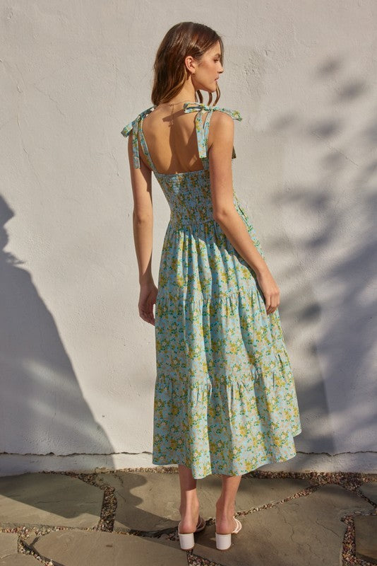 Blooming Flowers Maxi Dress
