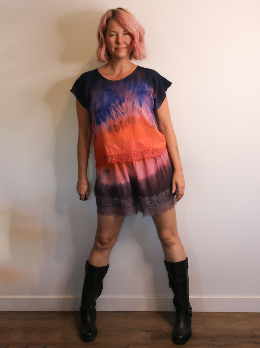 Sunset Haze Hand Dyed Silk Shorts