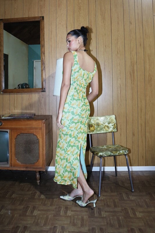 Lime Chiffon Maxi Dress pant Bailey Rose 