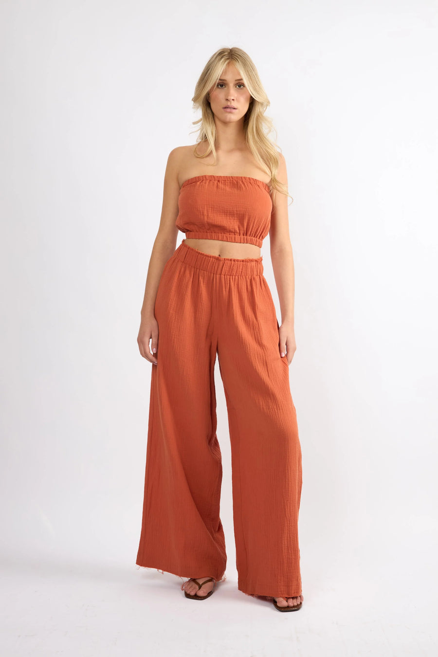 Terracotta Crinkle Pant