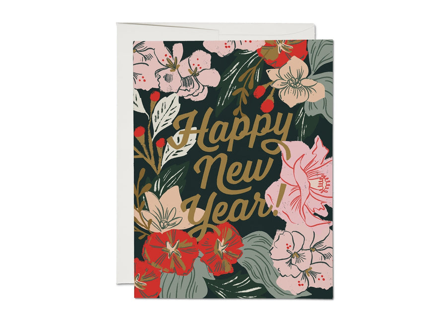 New Years Bouquet Card cards & stationary Red Cap Cards 