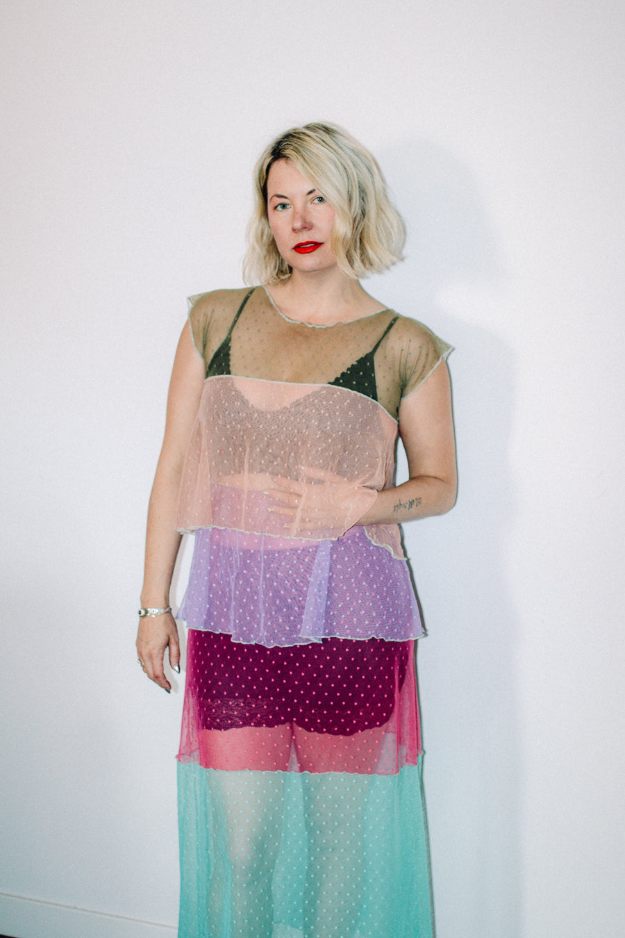 sheer layered maxi dress – Haley Solar see through nightgown