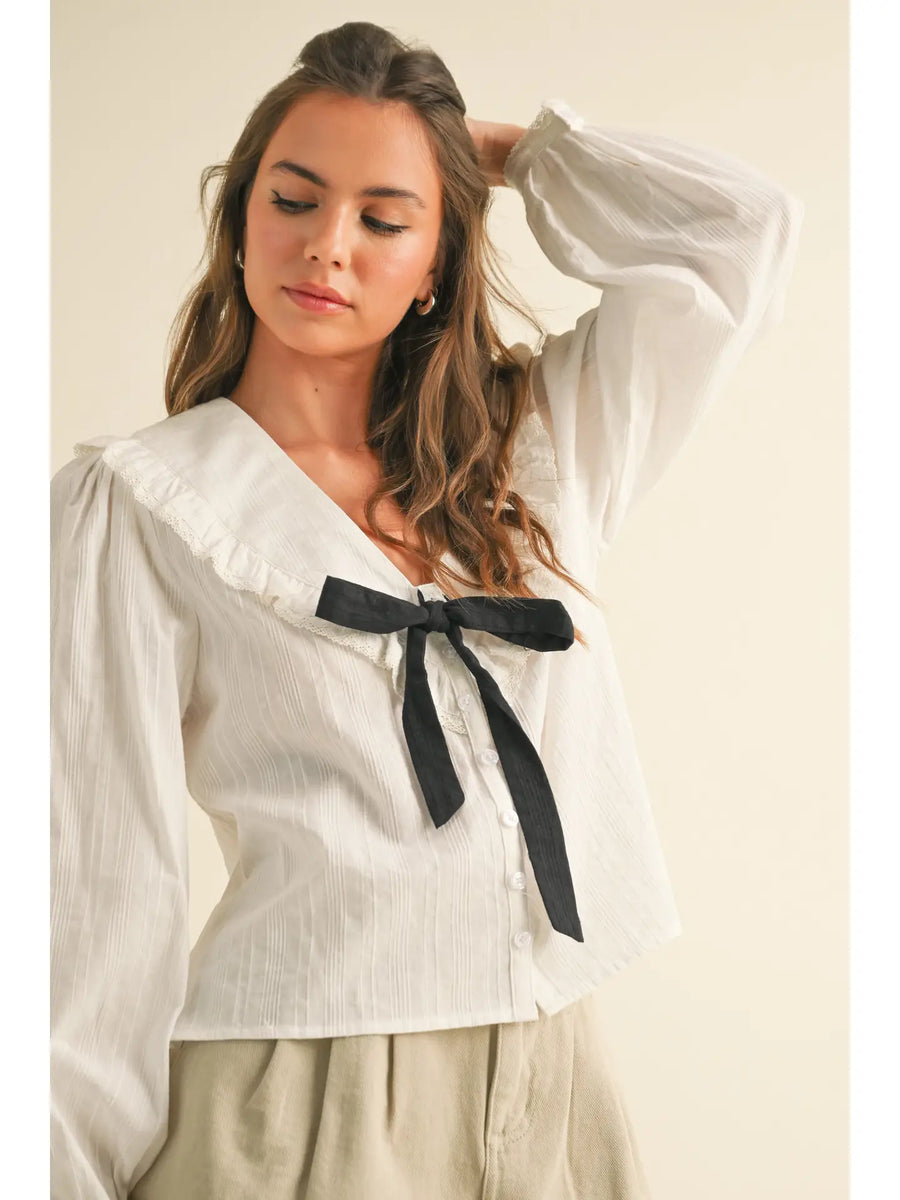 Heather Bow Blouse