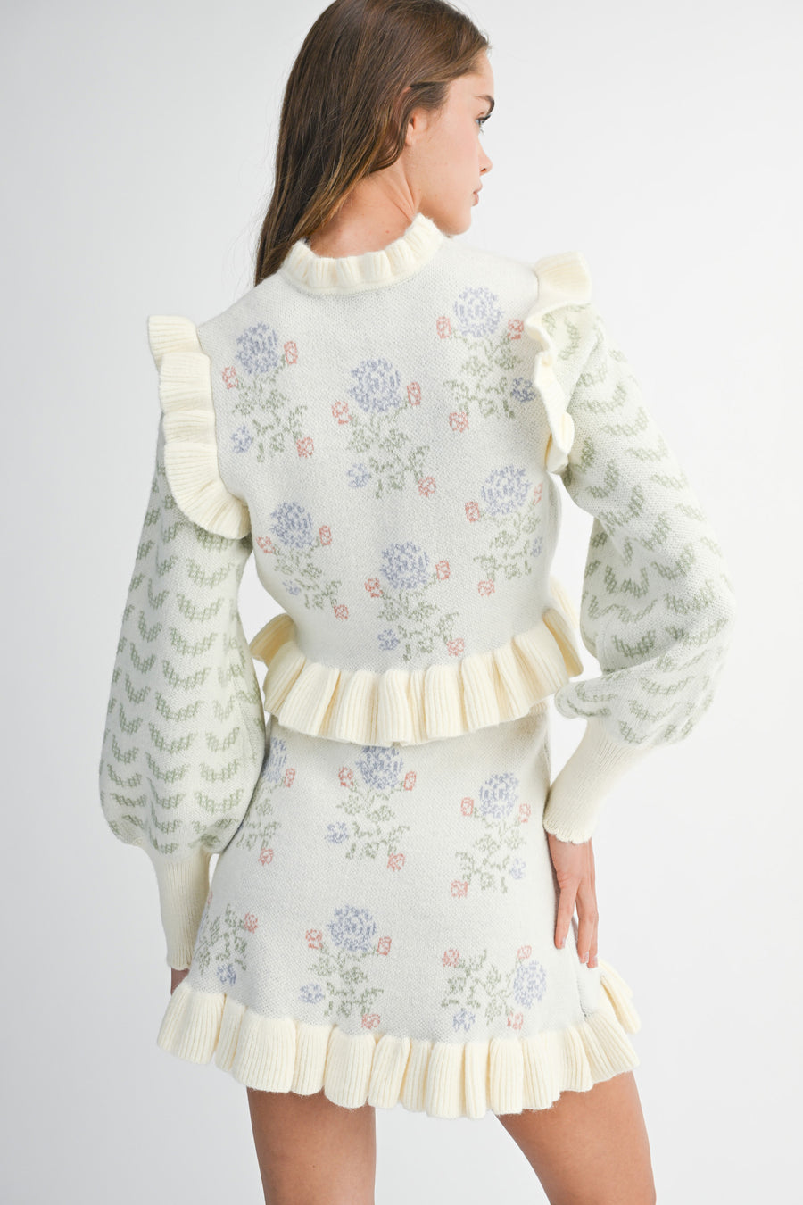 Floral Jacquard Mini Skirt