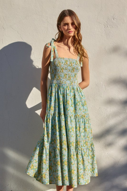 Blooming Flowers Maxi Dress