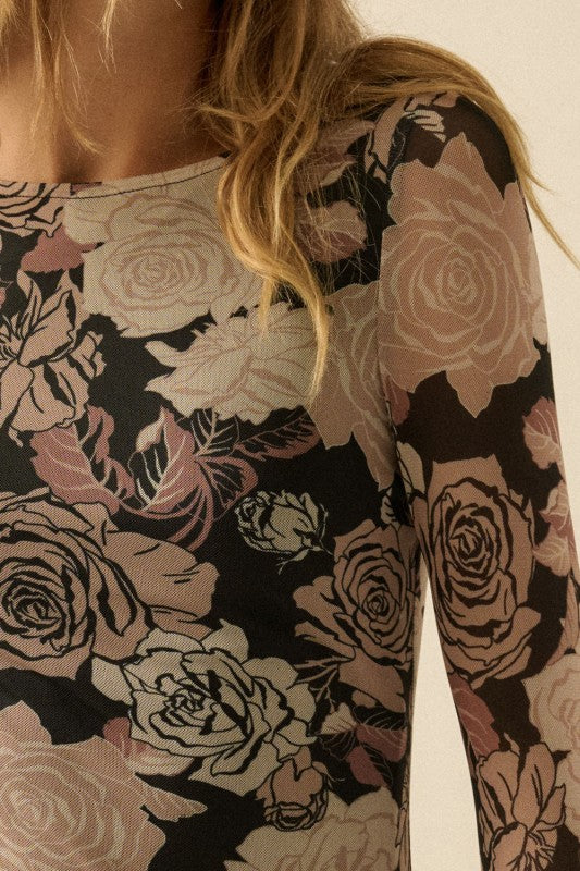 Stevie Floral Mesh Dress