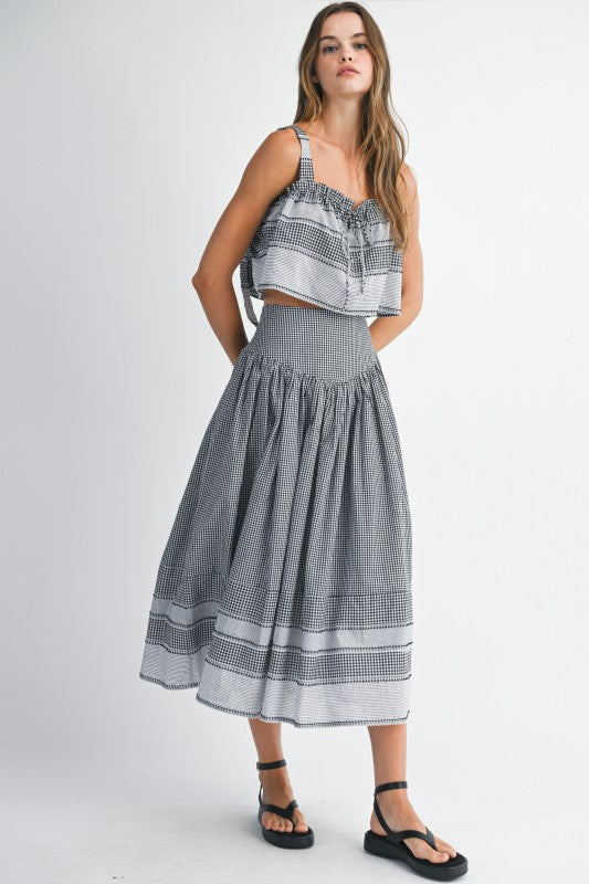 Bora Stripe Gingham Top
