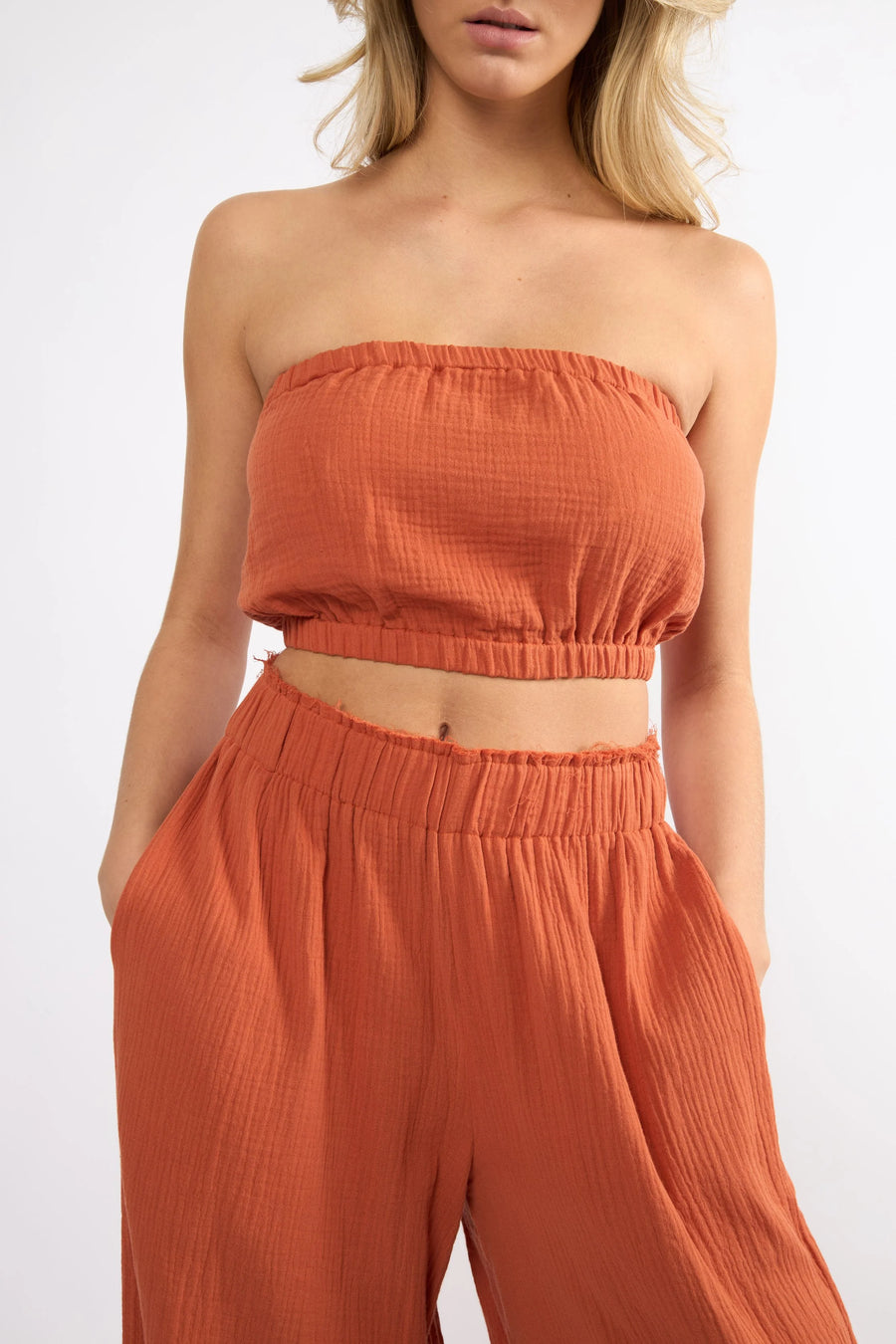 Terracotta Crinkle Top