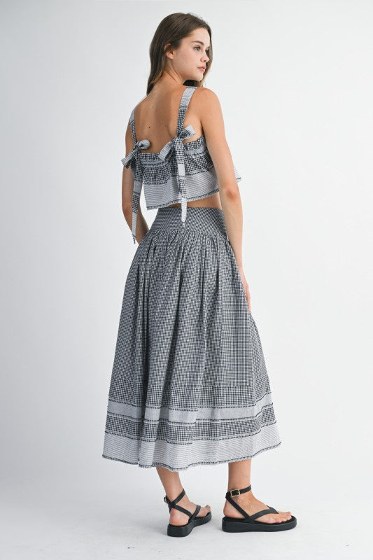 Bora Stripe Gingham Skirt