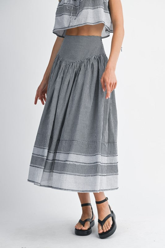 Bora Stripe Gingham Skirt