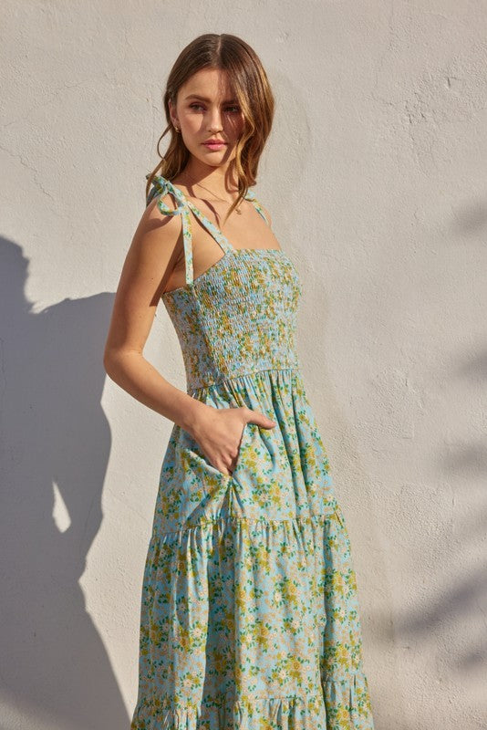 Blooming Flowers Maxi Dress