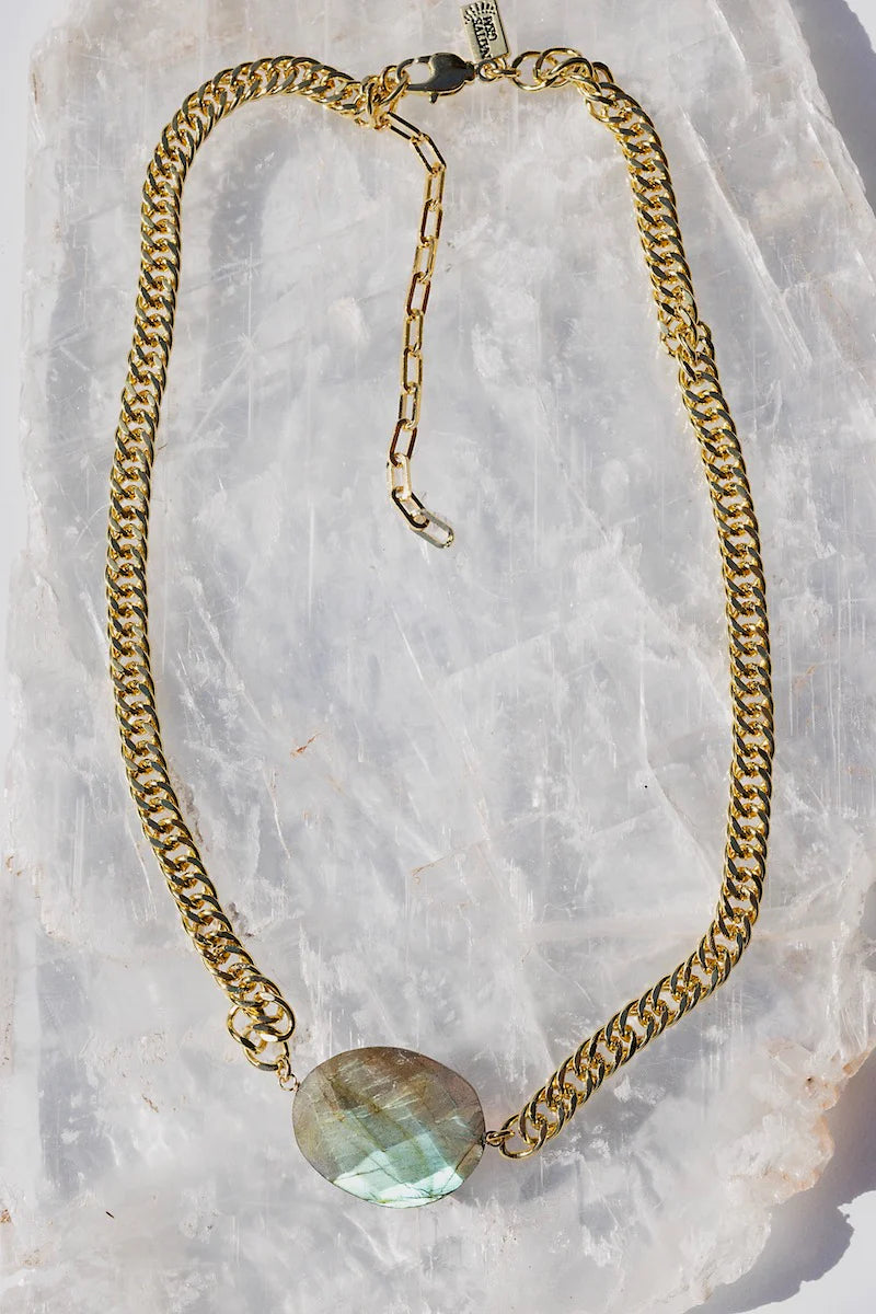 Labradorite Bling Gemstone Necklace