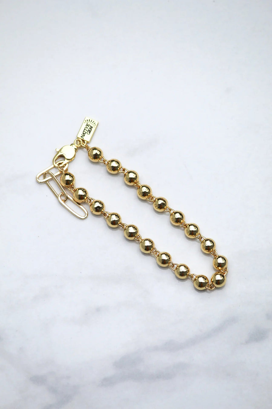Large Bocce Bracelet in Gold General Native Gem 
