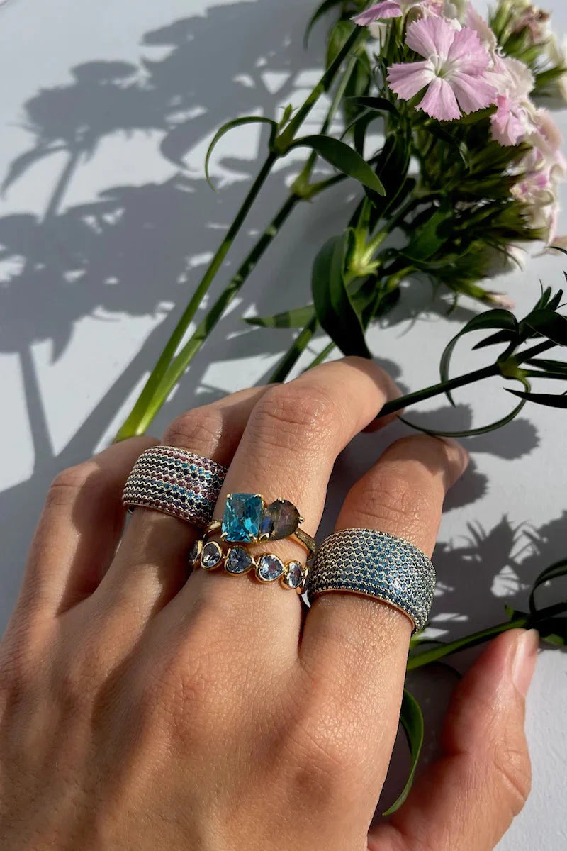 Pariba & Labradorite Perfect Pair Ring jewelry Native Gem Collection 