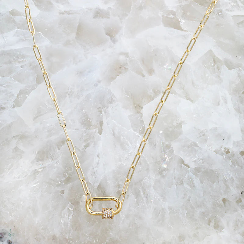 Gold Carabiner Necklace