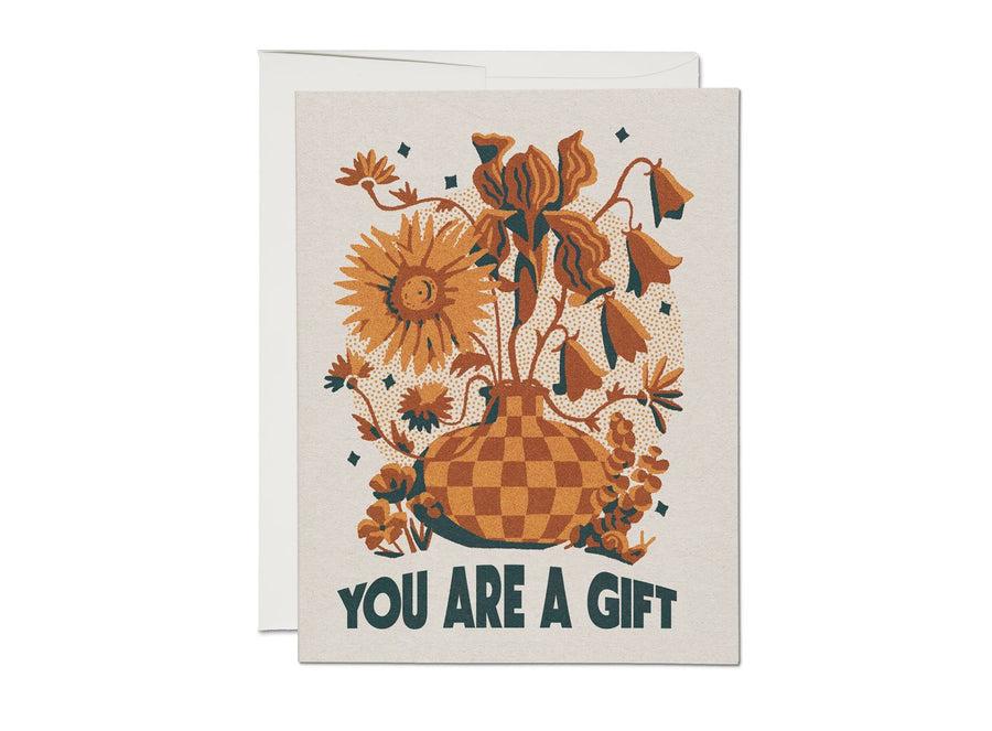 Gift of Flowers Card cards & stationary Red Cap Cards 