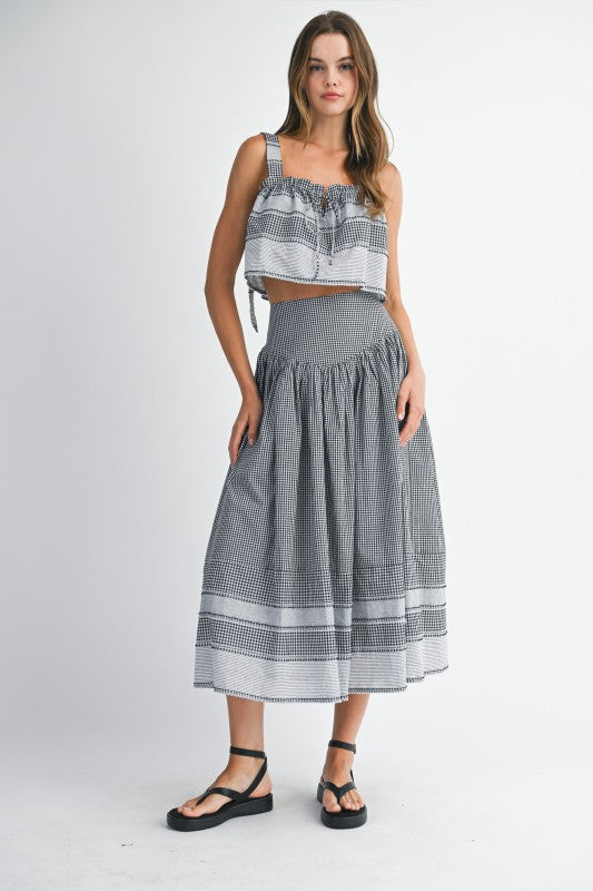 Bora Stripe Gingham Skirt