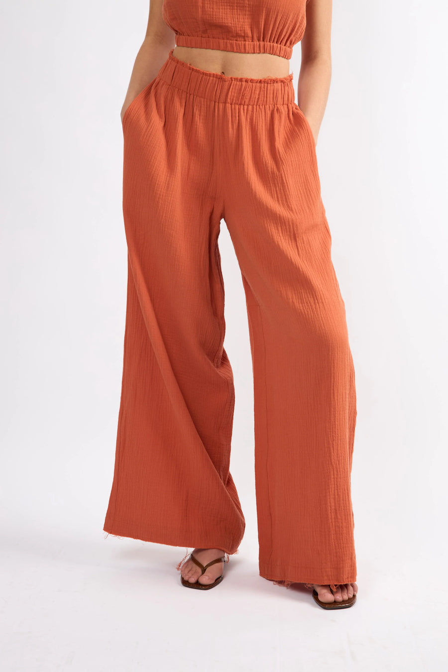 Terracotta Crinkle Pant