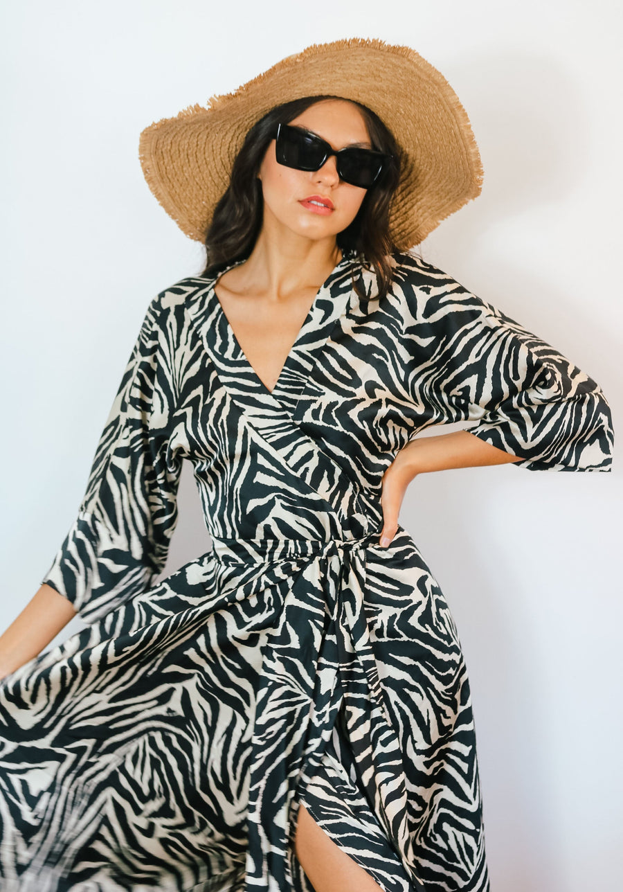 Bridgette Satin Wrap Dress dress Josa Tulum 