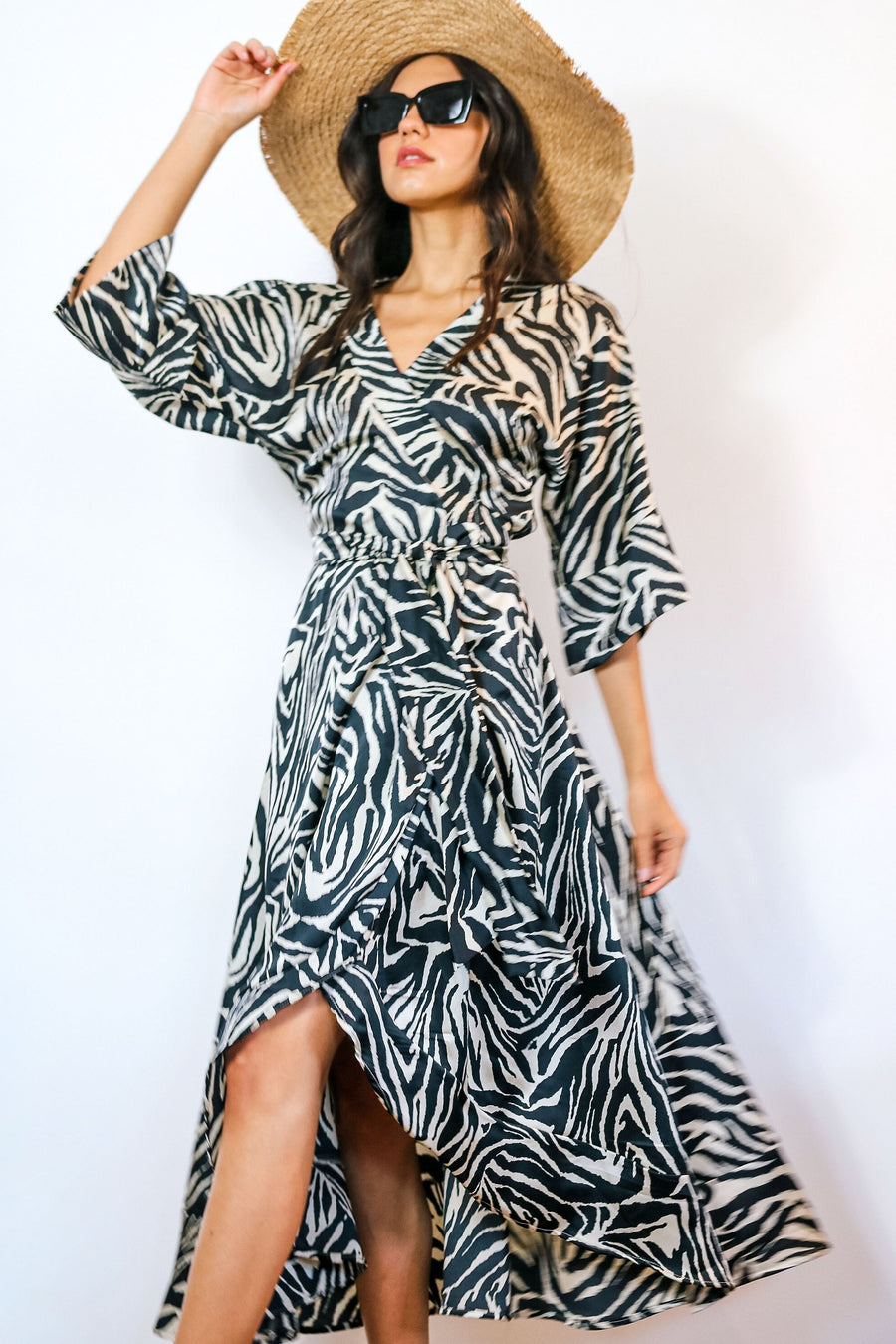 Bridgette Satin Wrap Dress dress Josa Tulum 