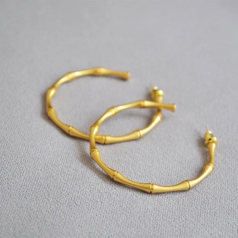 Bamboo Hoop Earrings Hereafter 