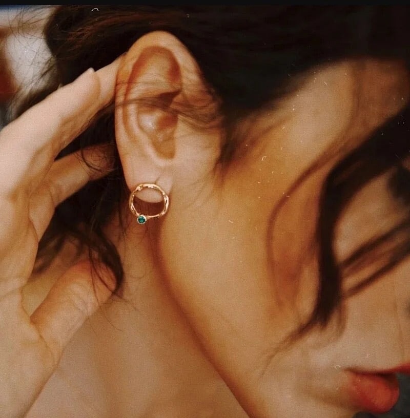 Emerald Rounds Earrings Hereafter 