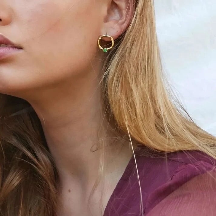 Emerald Rounds Earrings Hereafter 