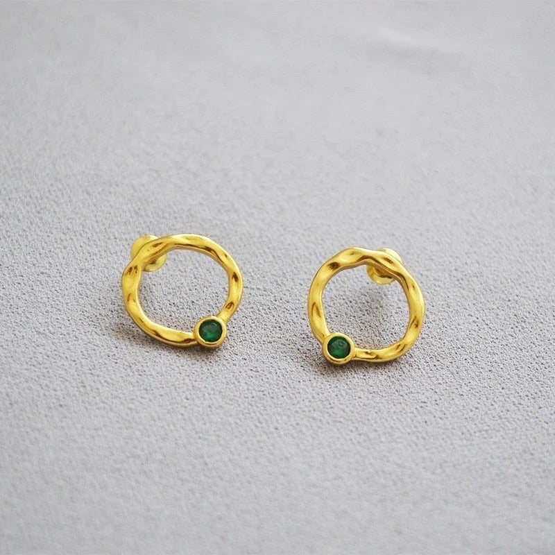 Emerald Rounds Earrings Hereafter 