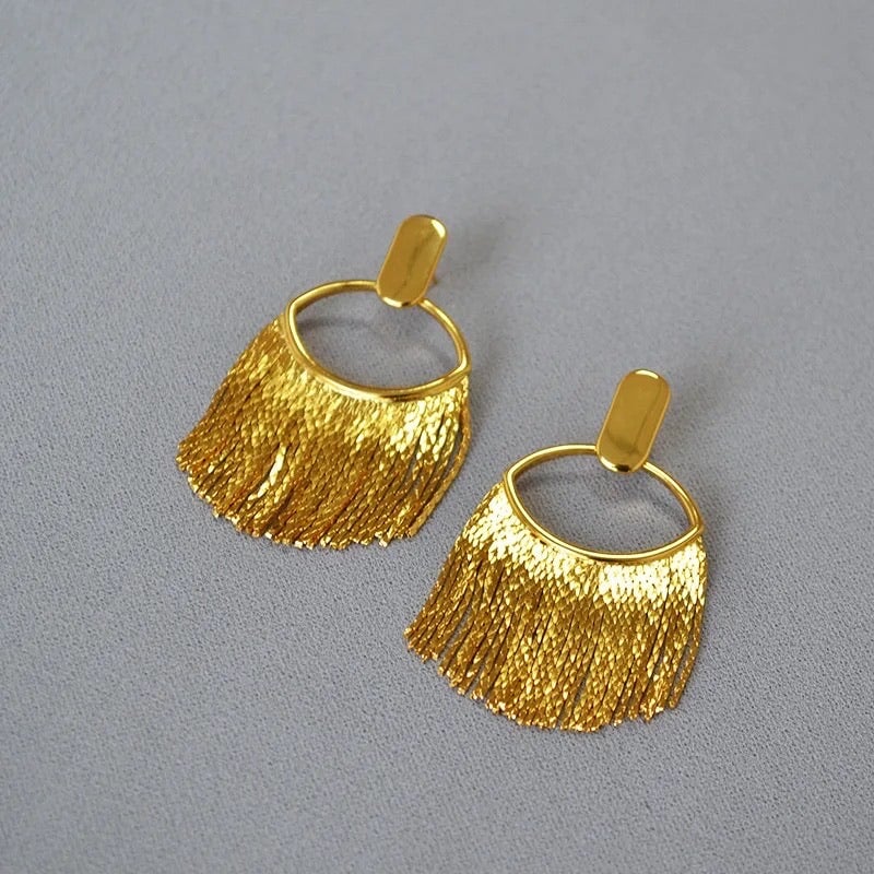 Gold Tassel Earrings Hereafter 