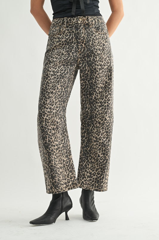 Leopard Barrel Denim