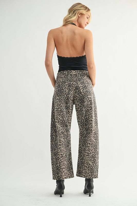 Leopard Barrel Denim