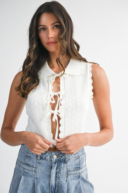 Lux Knit Crop Vest