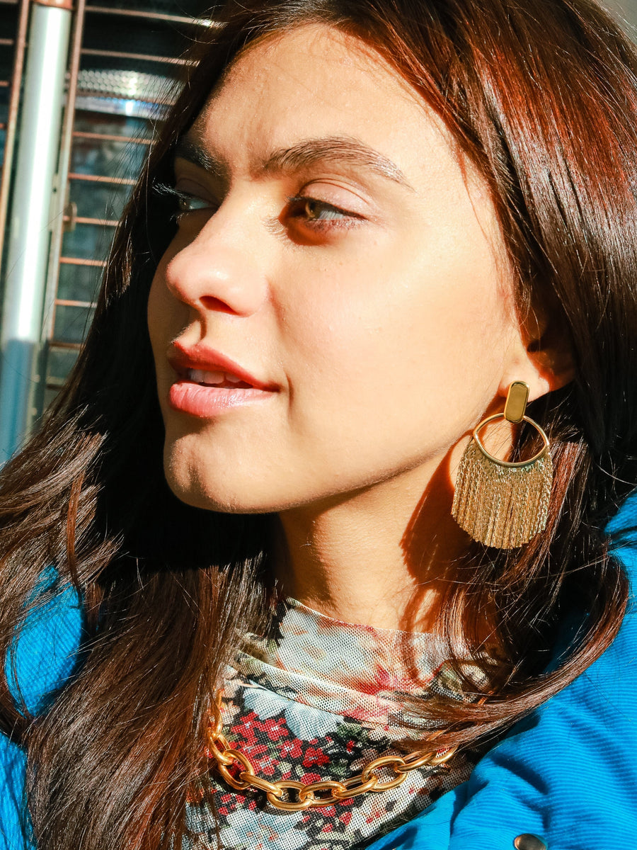 Gold Tassel Earrings Hereafter 