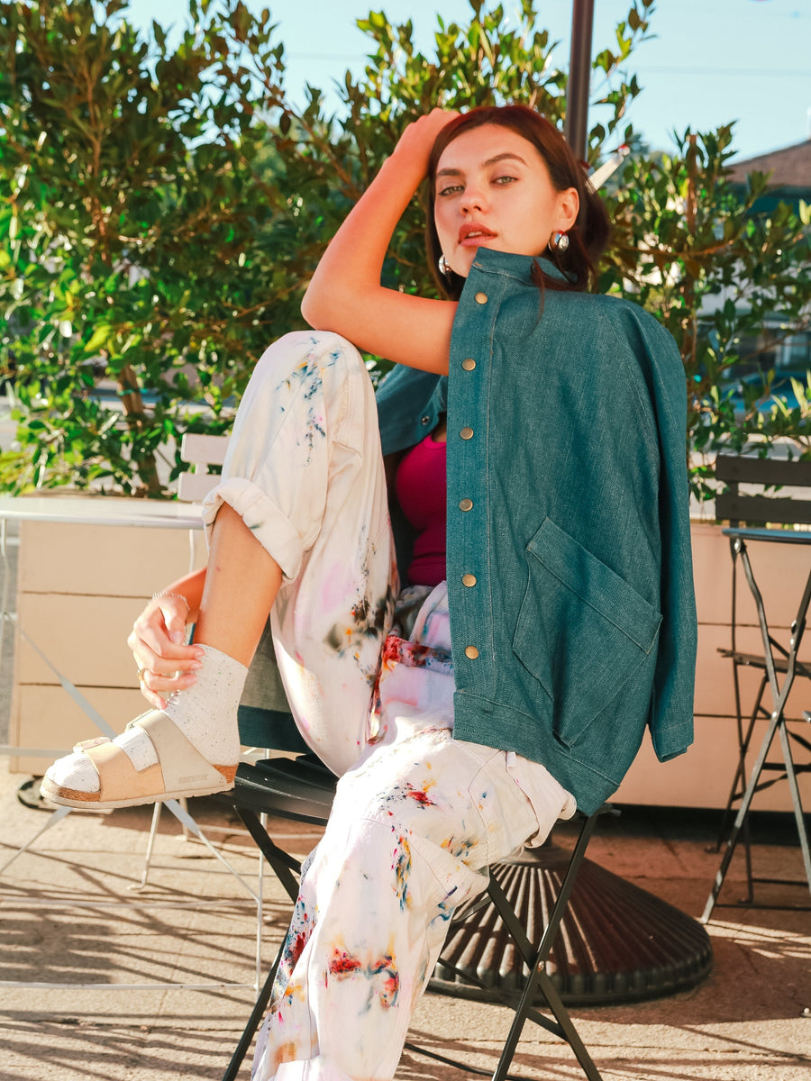 The Twill Cargo in Agate pant Haley Solar 