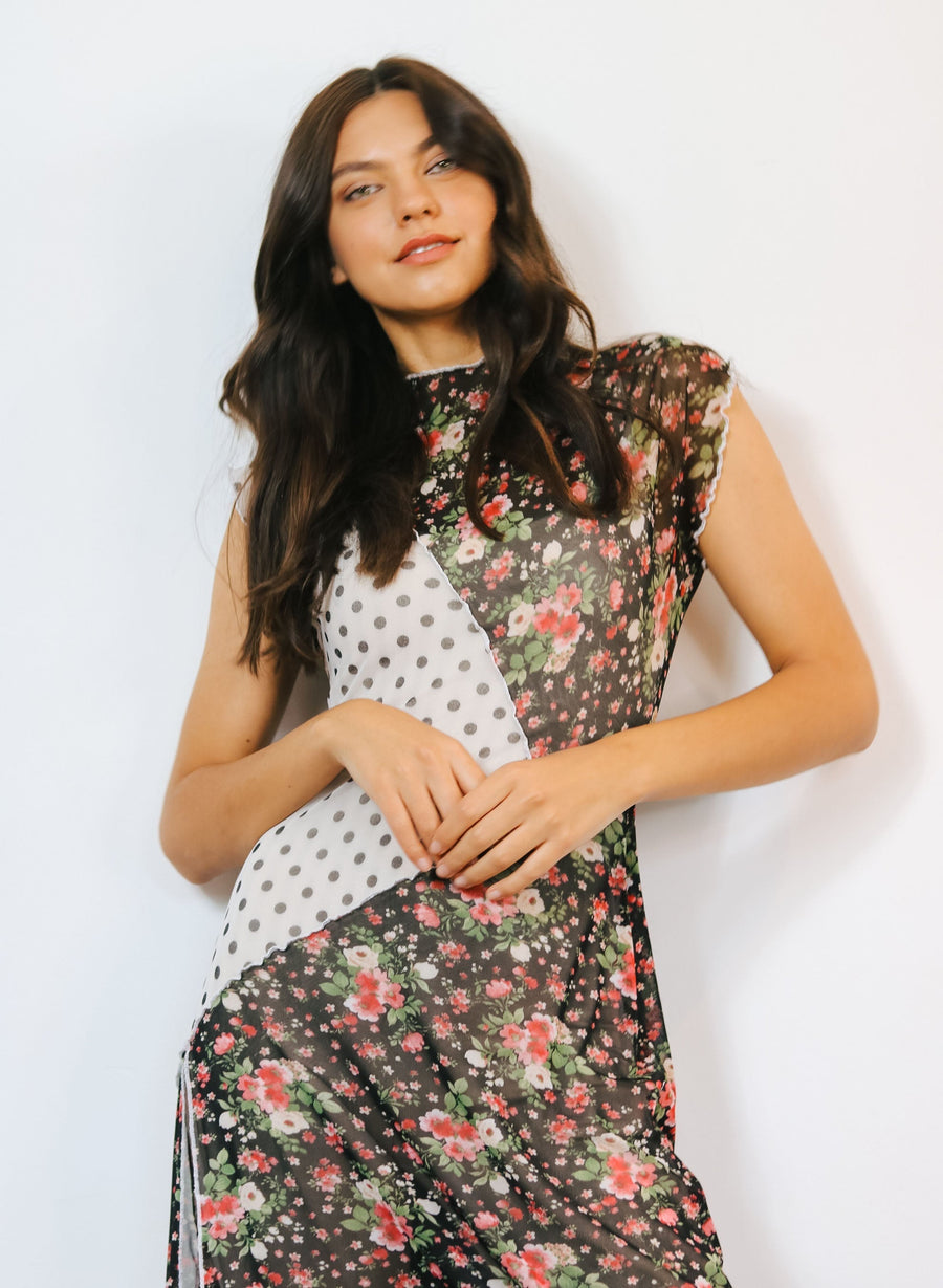 Mixed Mesh Midi Dress dress Haley Solar 