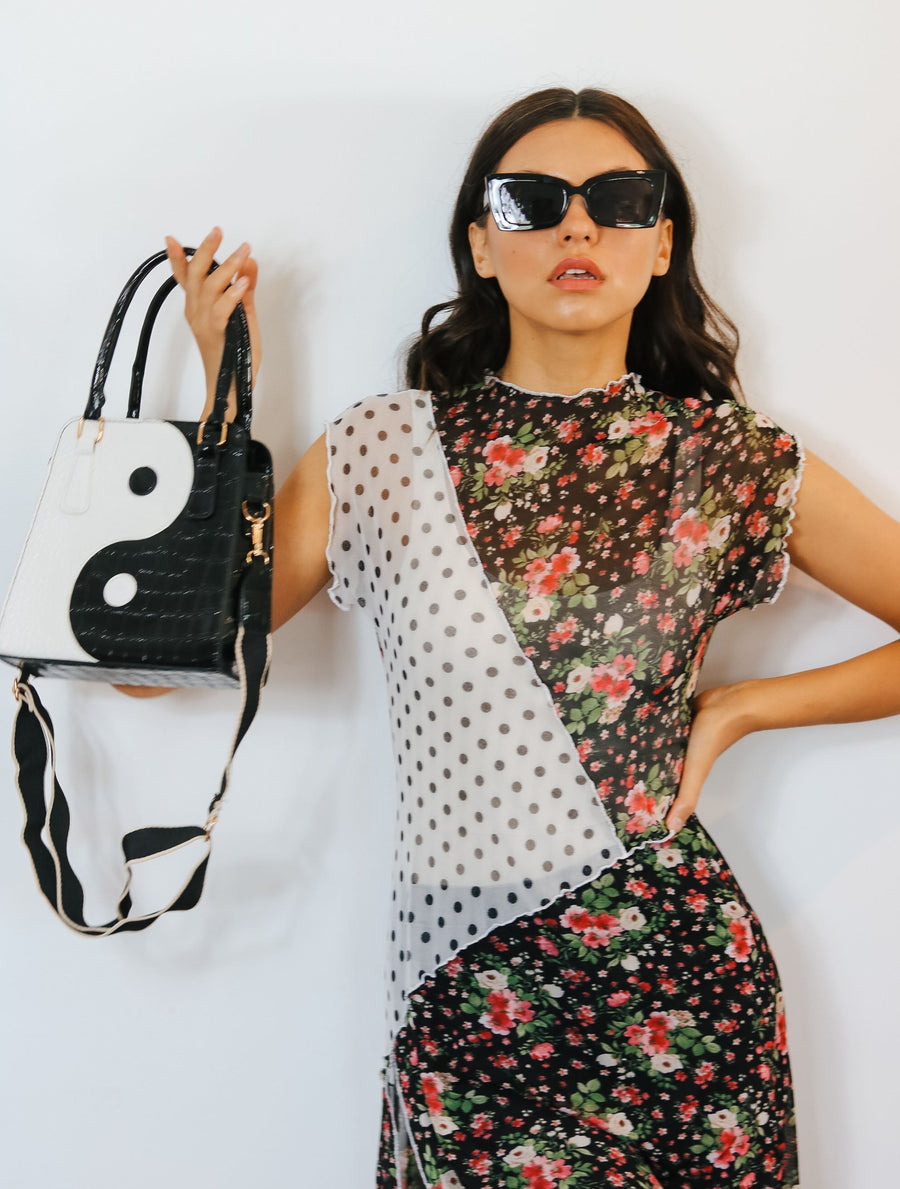 Mixed Mesh Midi Dress dress Haley Solar 