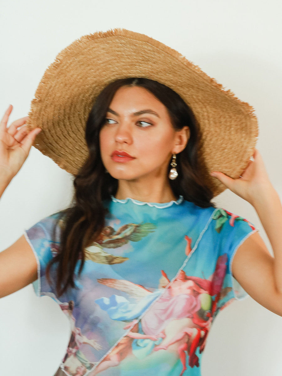 Straw Raw Edge Sun Hat General Girly 