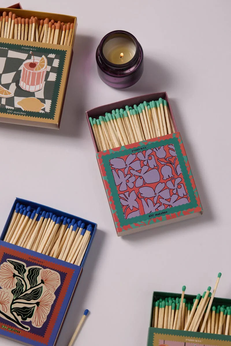 Abstract Floral Jumbo Boxed Matches