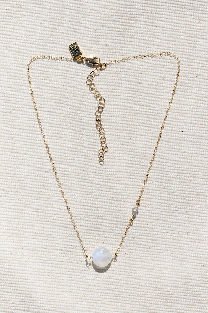 Rainbow Moonstone Macaron Necklace jewelry Native Gem Collection 