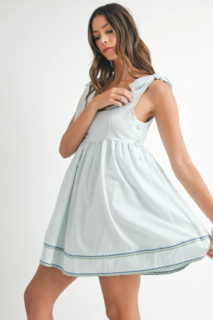 Zenise Sail Tie Linen Dress