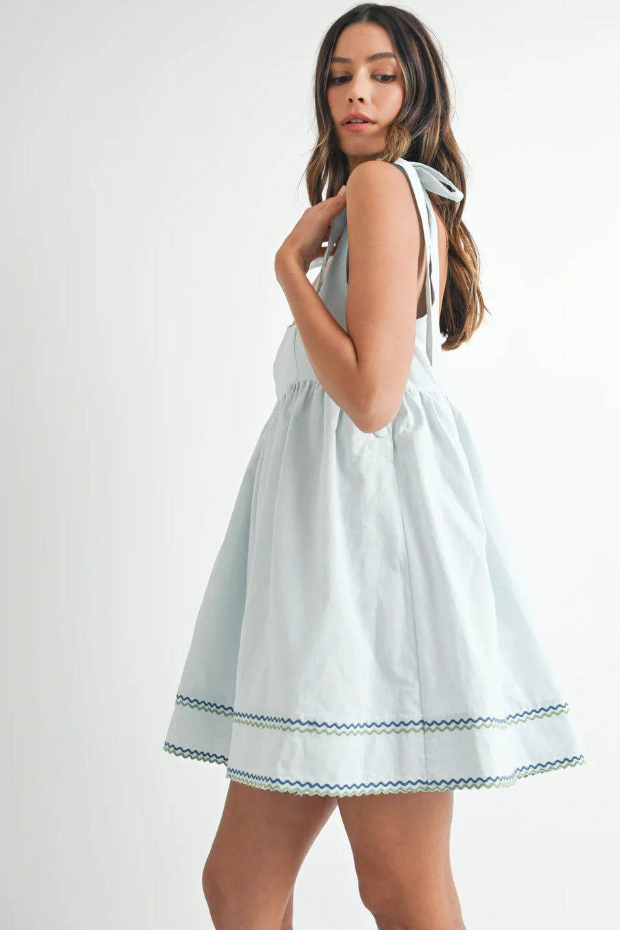 Zenise Sail Tie Linen Dress